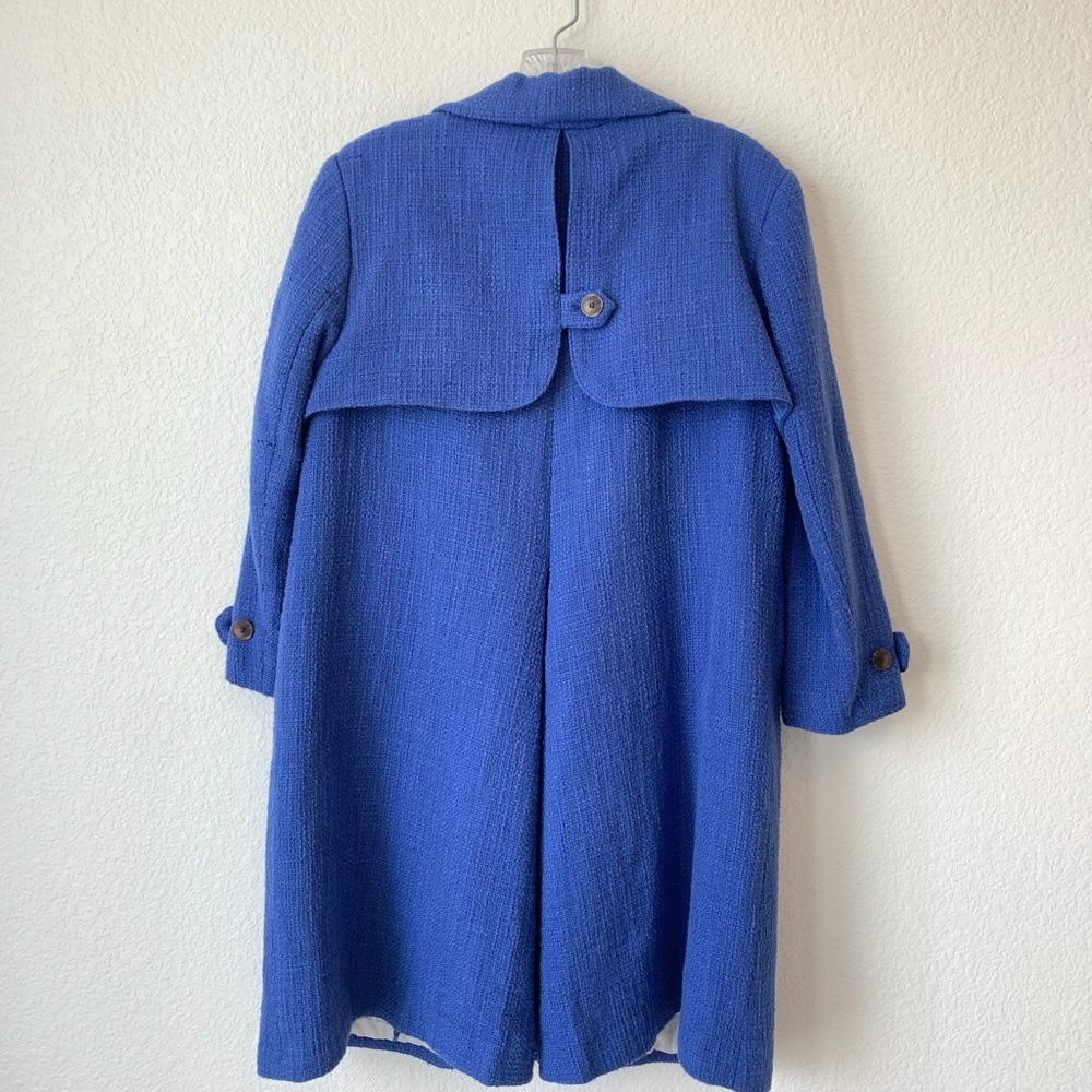 H&M Periwinkle 3/4 Sleeve Boucle Coat Size 8 - Picture 2 of 11